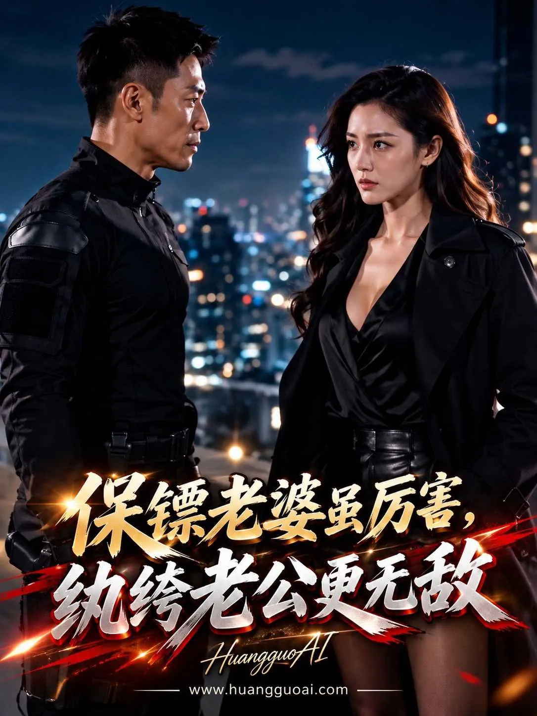 短剧封面：四位穿校服的女生站在田径场