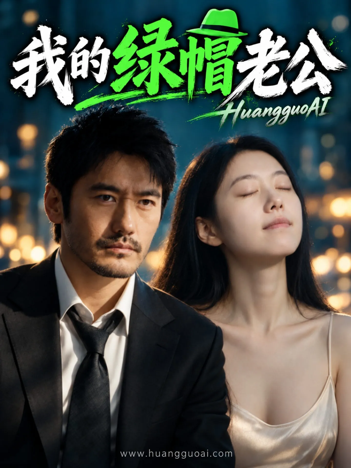 短剧封面：身穿西装的男女神情复杂